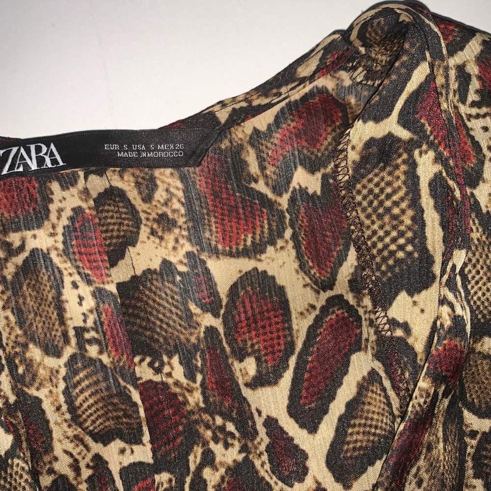 Zara Animal print ruffled dress - Picture 5 of 6